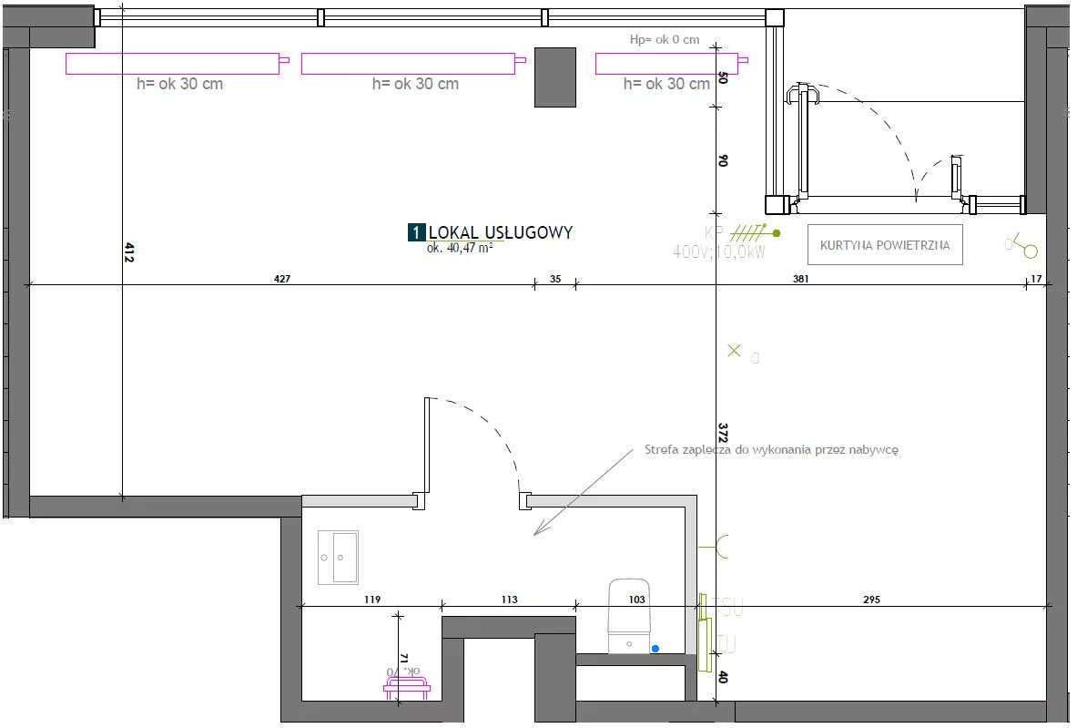 Lokal użytkowy 40,75 m², oferta nr , 629929, Warszawa, Wschodu Słońca