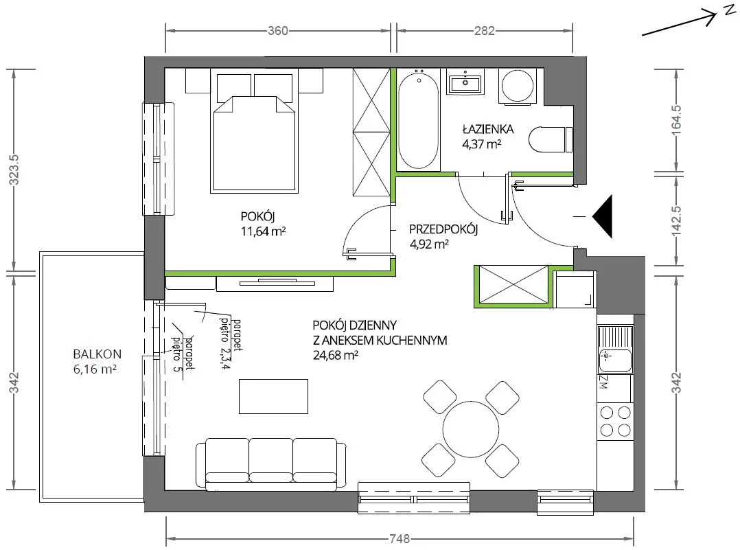 2 pokoje, mieszkanie 45,61 m², piętro 3, oferta nr , 803756, Warszawa, Włochy, Włochy, Aleja Krakowska