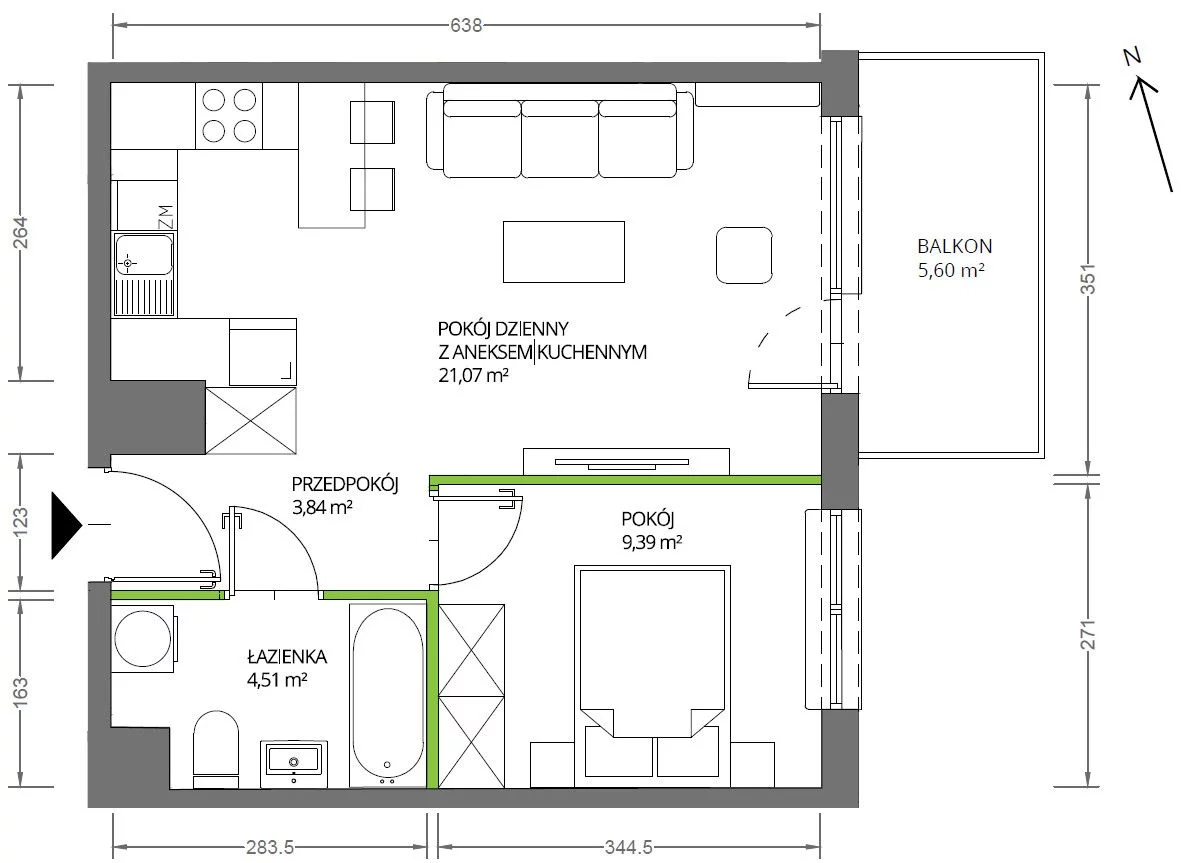 2 pokoje, mieszkanie 38,81 m², piętro 3, oferta nr , 749132, Warszawa, Włochy, Włochy, Aleja Krakowska