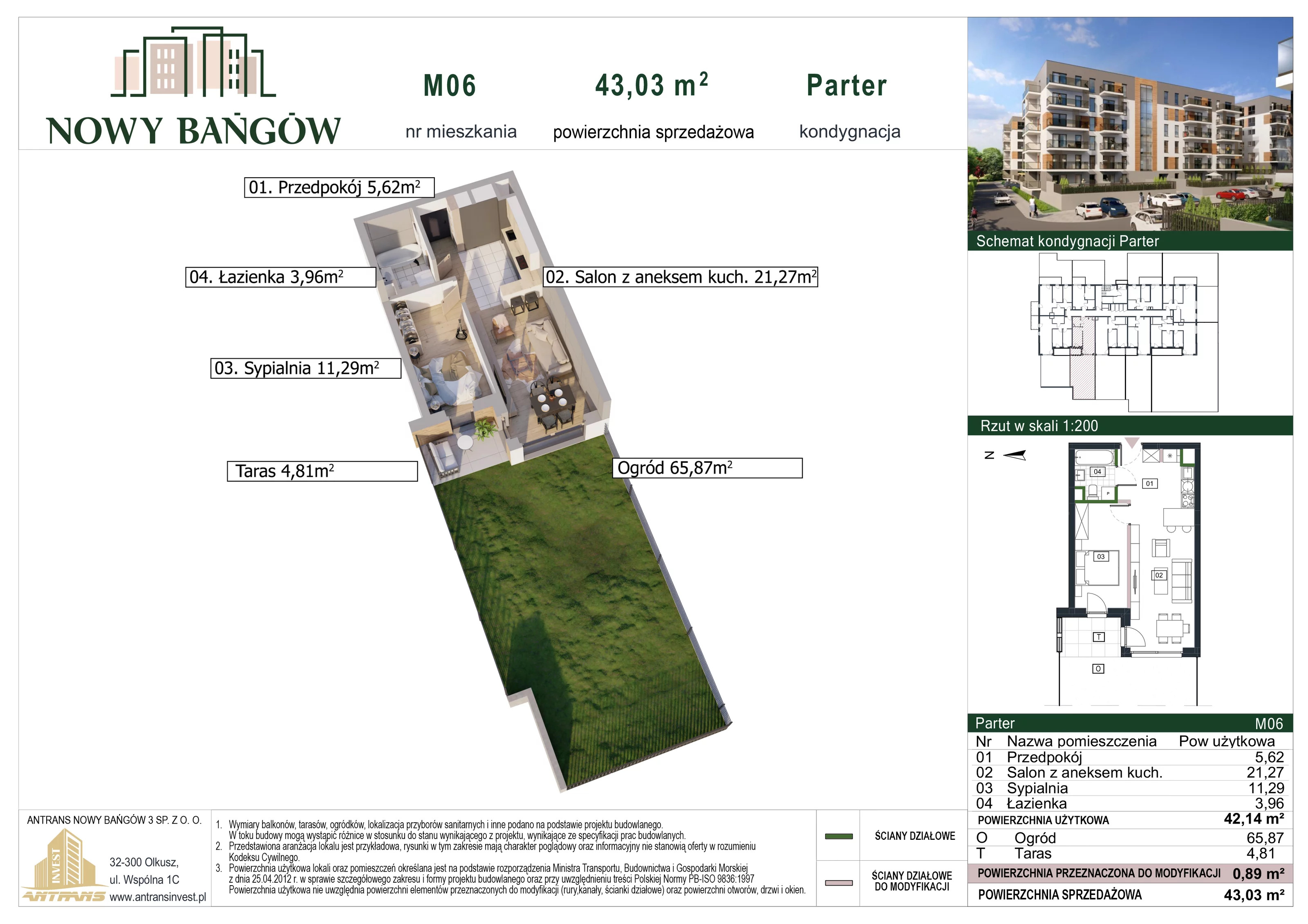2 pokoje, mieszkanie 43,03 m², parter, oferta nr C/6, Nowy Bańgów, Siemianowice Śląskie, Przełajka, ul. Bańgowska