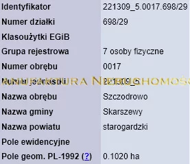 Działka 1 020,00 m², oferta nr , 33/15147/OGS, Skarszewy