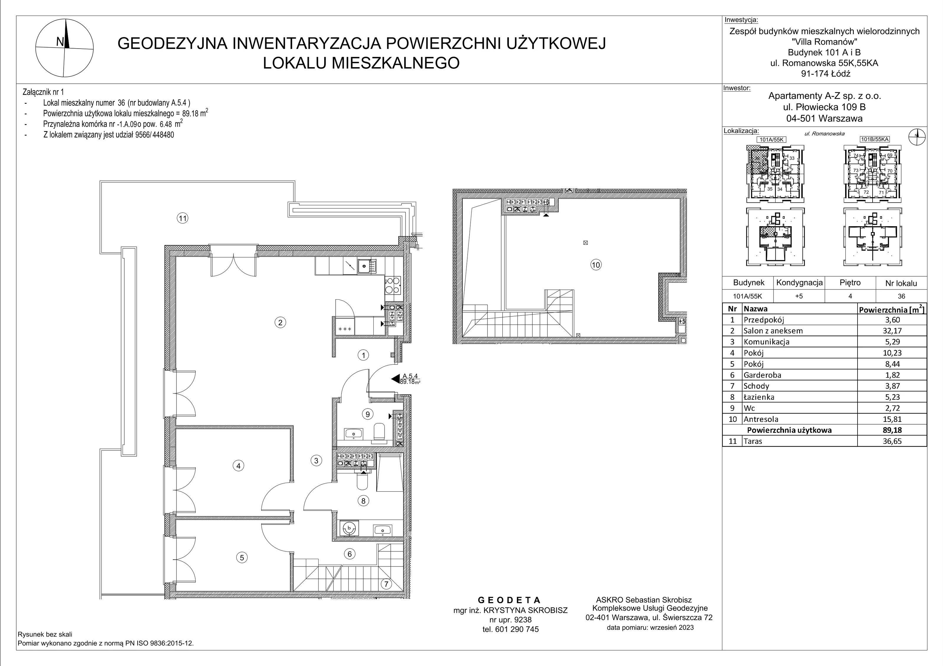 Mieszkanie 89,18 m², piętro 4, oferta nr A.5.4, Villa Romanów - Etap III, Łódź, Bałuty, Bałuty Zachodnie, ul. Romanowska