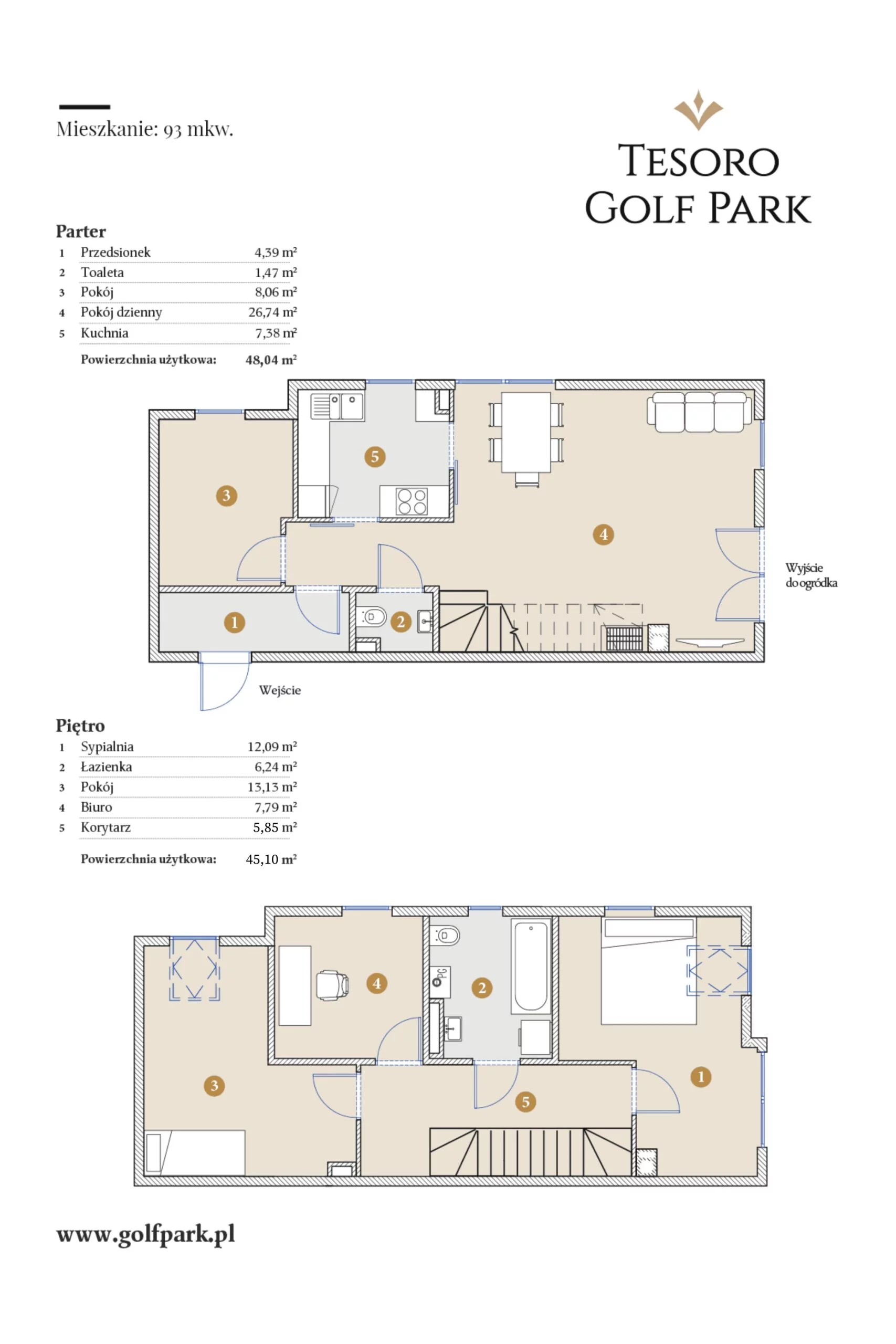 Dom 93,00 m², oferta nr 2.2.S, Tesoro Golf Park - Domy, Pętkowice, ul. Golfistów 1