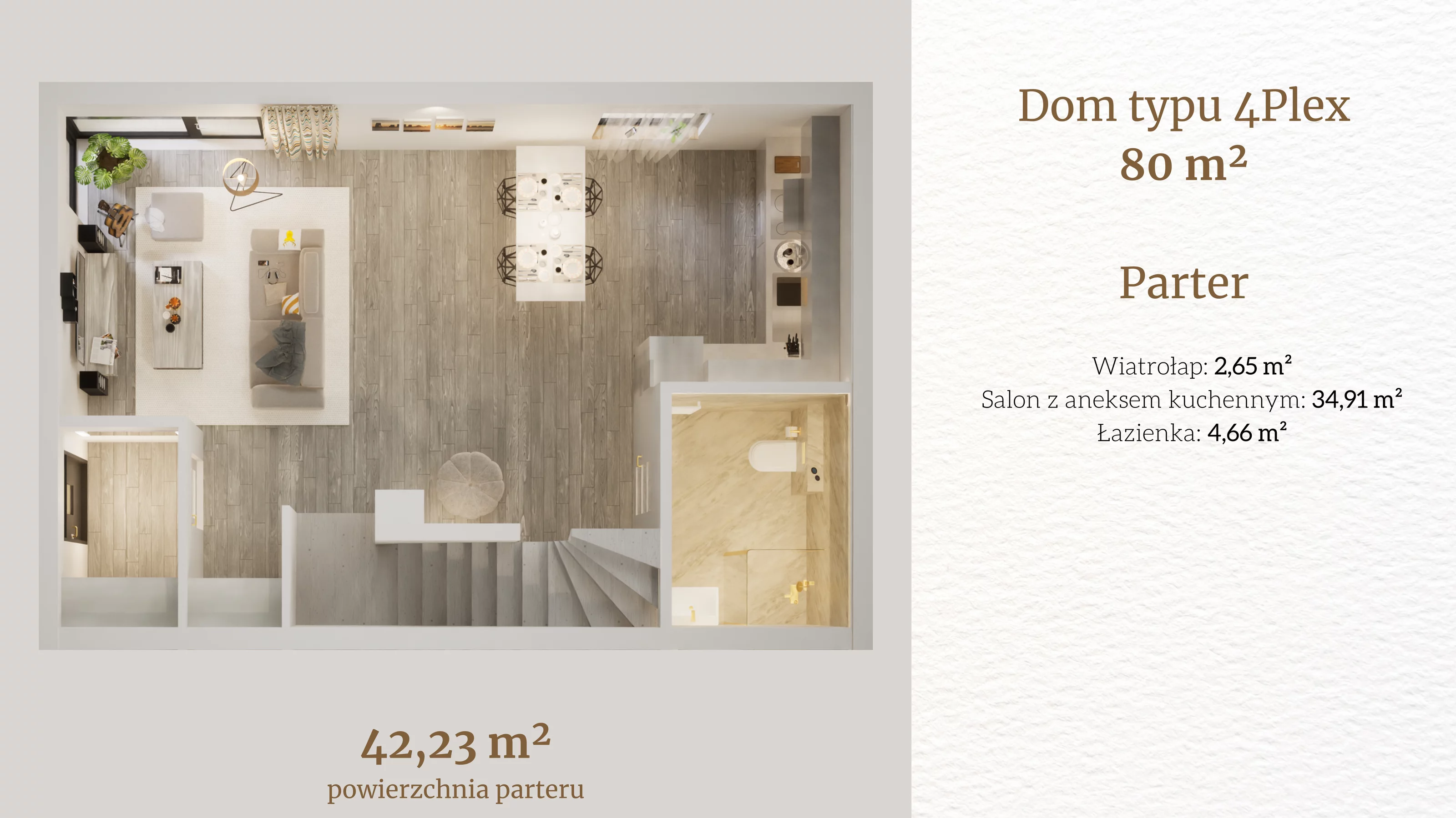 Dom 80,00 m², oferta nr 28_1, Tesoro Golf Park 4PLEX, Pętkowice, ul. Parkowa