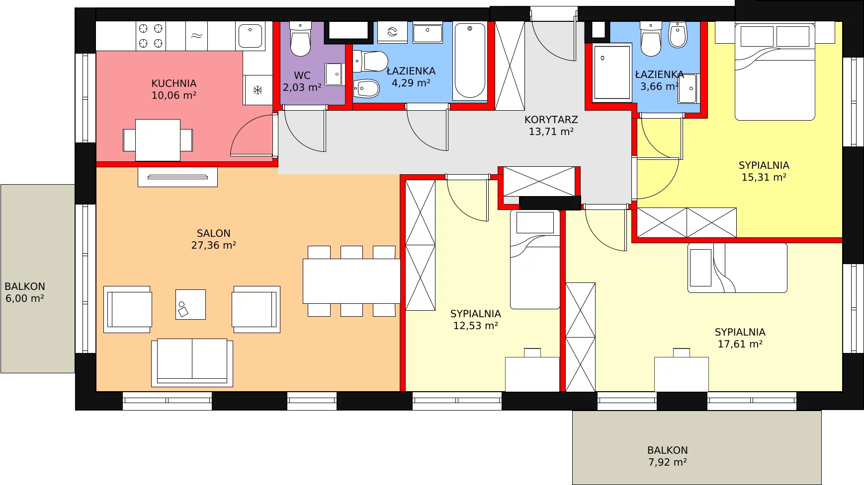 Apartament 106,55 m², piętro 1, oferta nr B5, Apartamenty Sopot Portal Blue, Sopot, Górny Sopot, Aleja Niepodległości 736