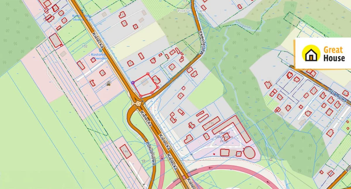 Działka 1 200,00 m², oferta nr , GH255224, Kostomłoty Pierwsze, Maciejówka