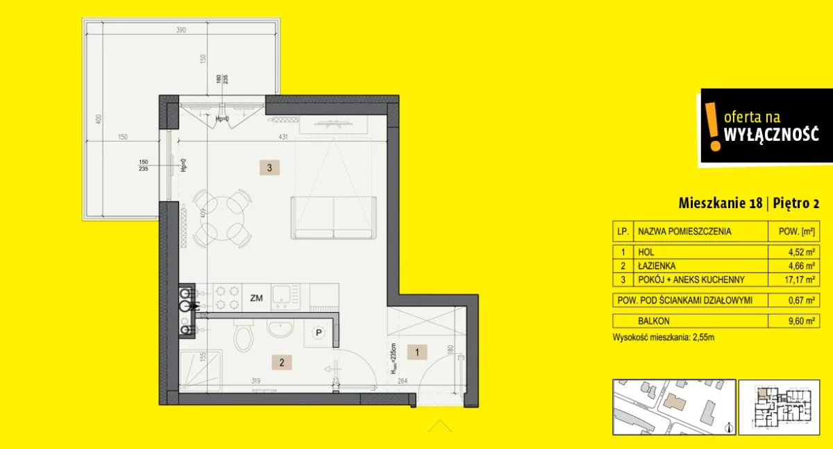 1 pokój, mieszkanie 27,02 m², piętro 2, oferta nr , GH651809873, Kielce, Leszczyńska