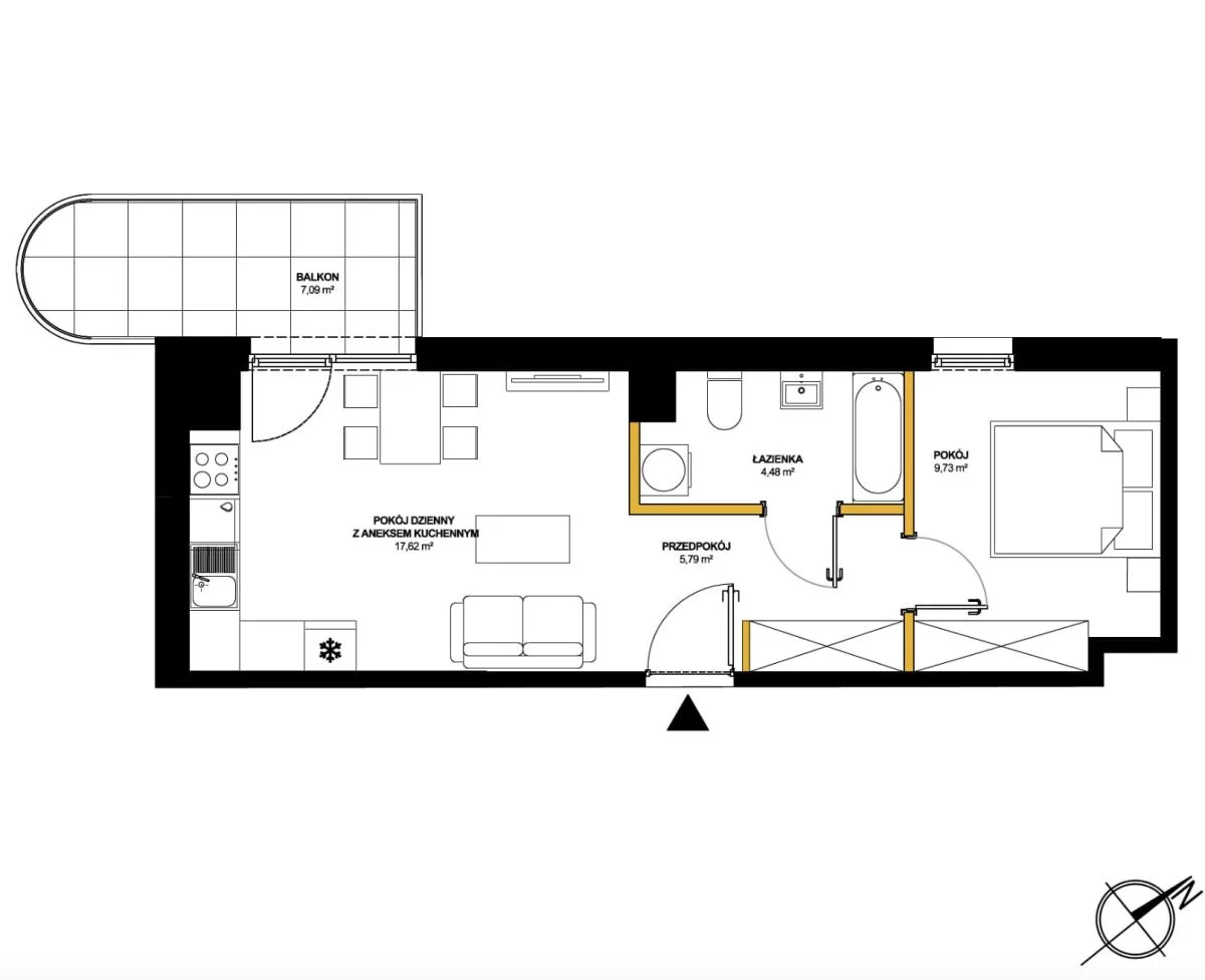 2 pokoje, mieszkanie 37,62 m², piętro 2, oferta nr , GH329763, Zamienie, Arakowa