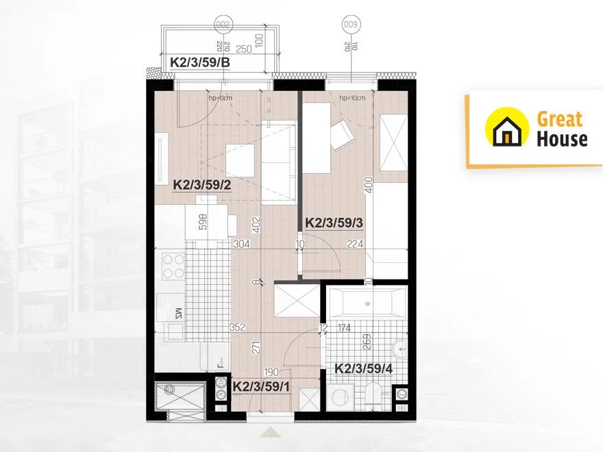 Mieszkanie dwupokojowe 33,32 m², Kielce, Domaszowska, Sprzedaż