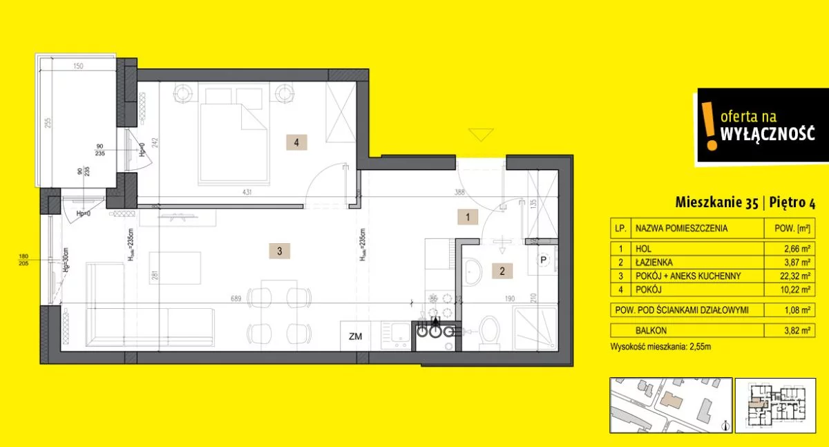 2 pokoje, mieszkanie 40,15 m², piętro 4, oferta nr , GH368876412, Kielce, Leszczyńska