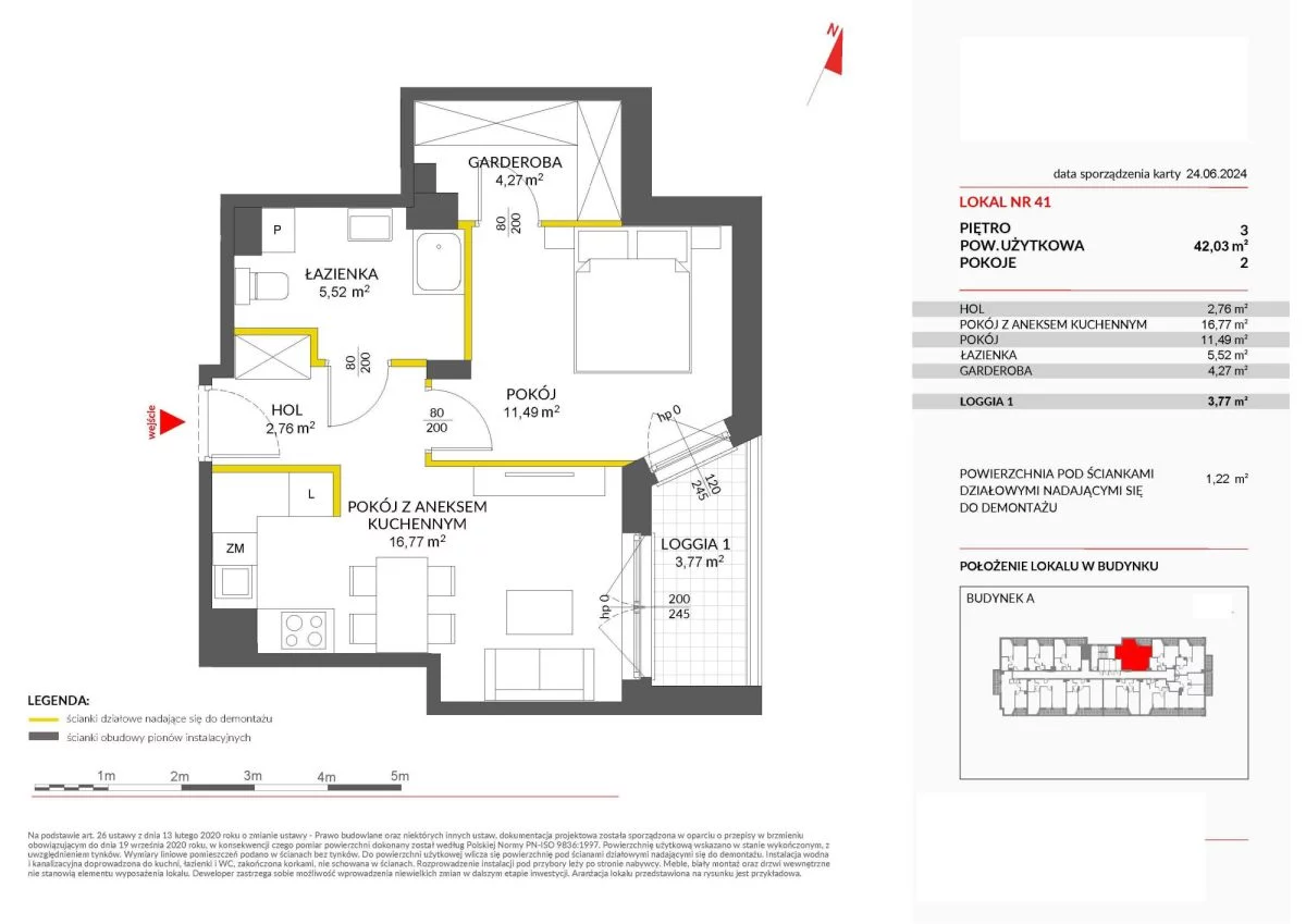 2 pokoje, mieszkanie 42,03 m², piętro 3, oferta nr , GH546949, Warszawa, Białołęka, Białołęka, Marywilska