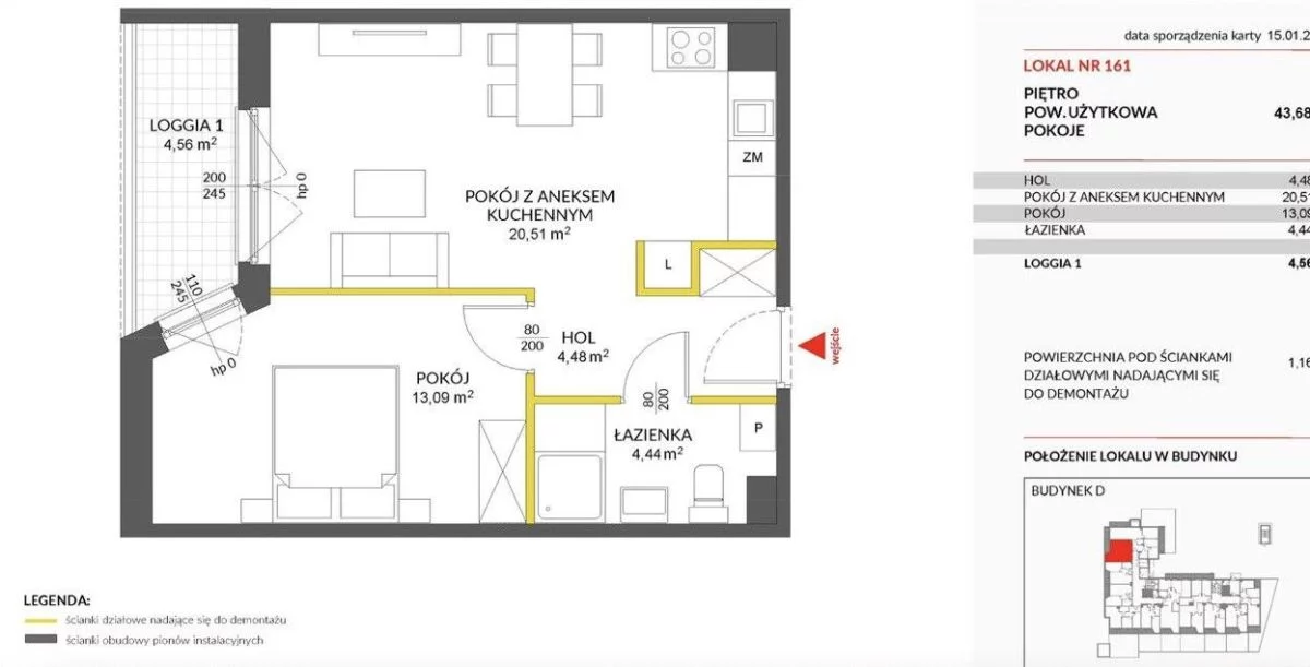 2 pokoje, mieszkanie 43,68 m², parter, oferta nr , GH546949, Warszawa, Białołęka, Białołęka, Marywilska