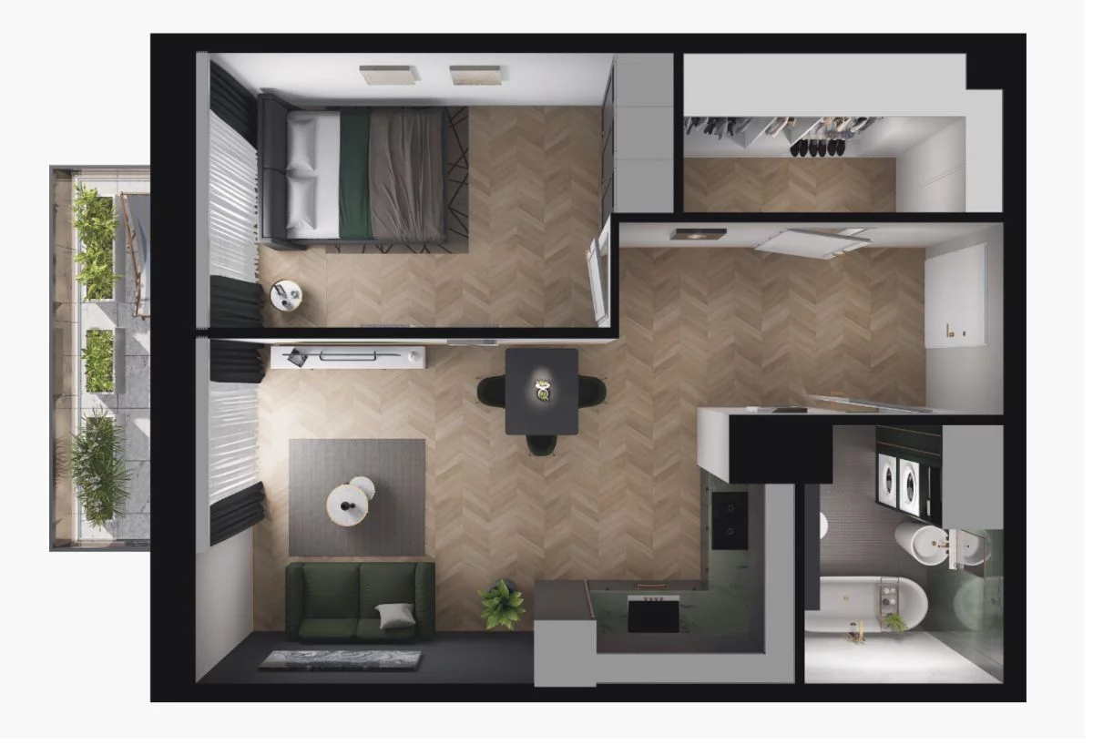 2 pokoje, mieszkanie 44,42 m², piętro 1, oferta nr , GH400676, Warszawa, Ostródzka