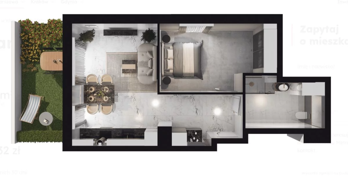 2 pokoje, mieszkanie 52,42 m², parter, oferta nr , GH412211, Warszawa, Praga Południe, Praga Południe