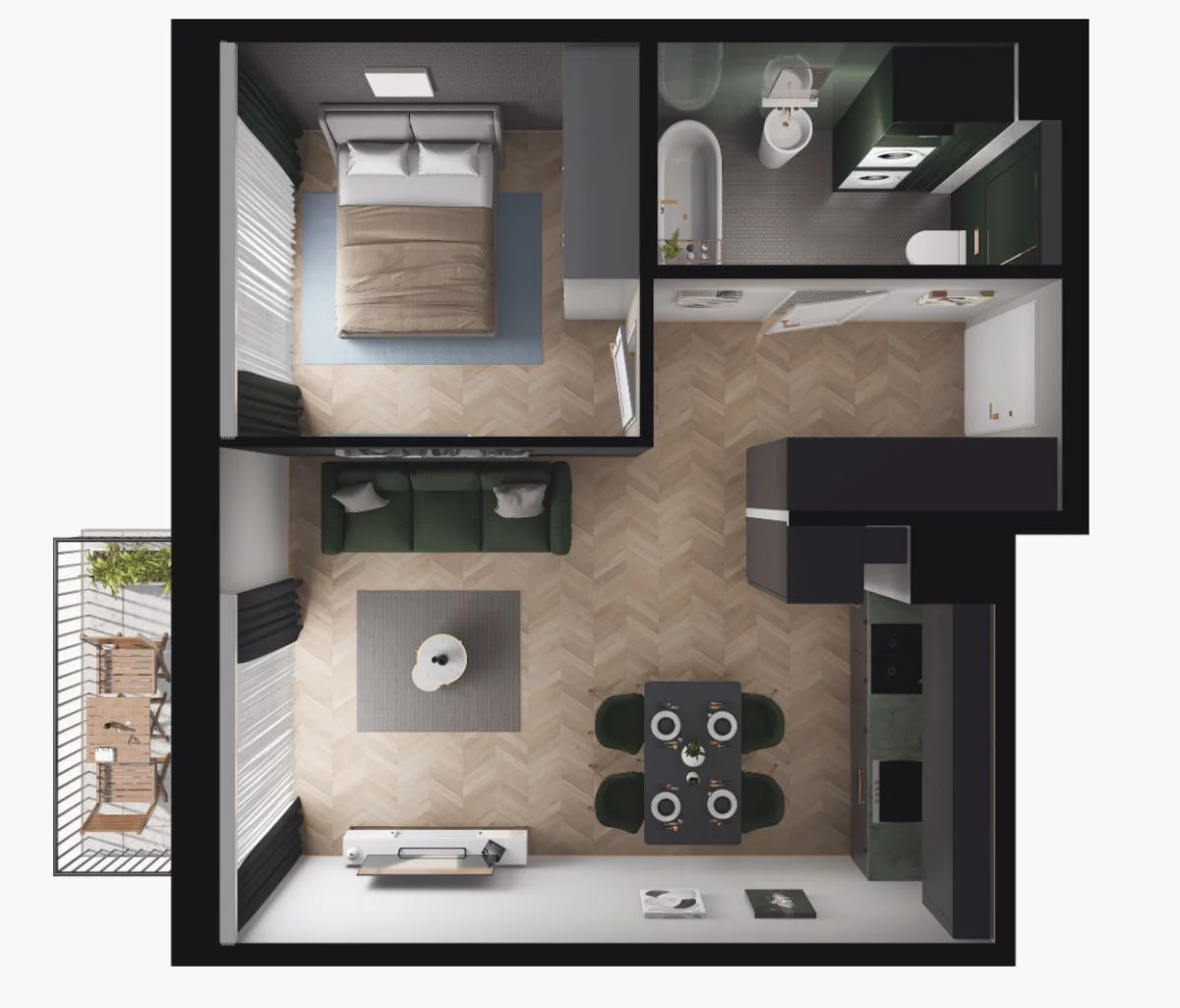 2 pokoje, mieszkanie 43,84 m², piętro 1, oferta nr , GH332215, Warszawa, Wielkiego Dębu