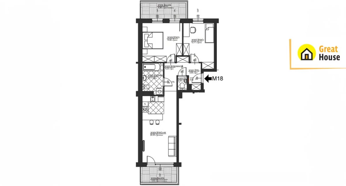 3 pokoje, mieszkanie 66,00 m², piętro 2, oferta nr , GH314212, Kielce, Generała Władysława Sikorskiego