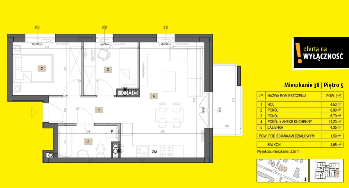 3 pokoje, mieszkanie 47,30 m², piętro 5, oferta nr , GH688235431, Kielce, Leszczyńska