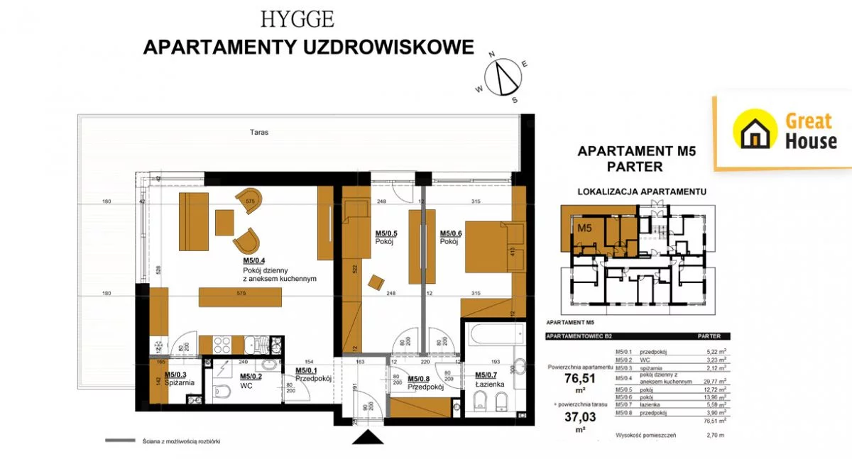 Mieszkanie trzypokojowe 76,51 m², Busko-Zdrój, Ludwika Waryńskiego, Sprzedaż