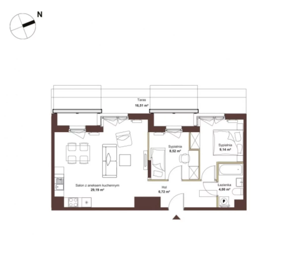 3 pokoje, mieszkanie 57,57 m², piętro 4, oferta nr , GH605279, Jabłonna, Marmurowa