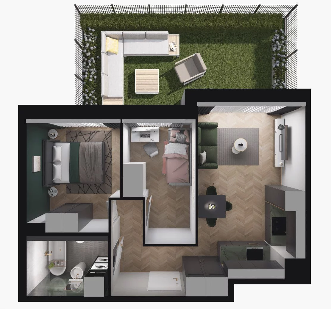 3 pokoje, mieszkanie 44,63 m², parter, oferta nr , GH136597, Warszawa, Ostródzka