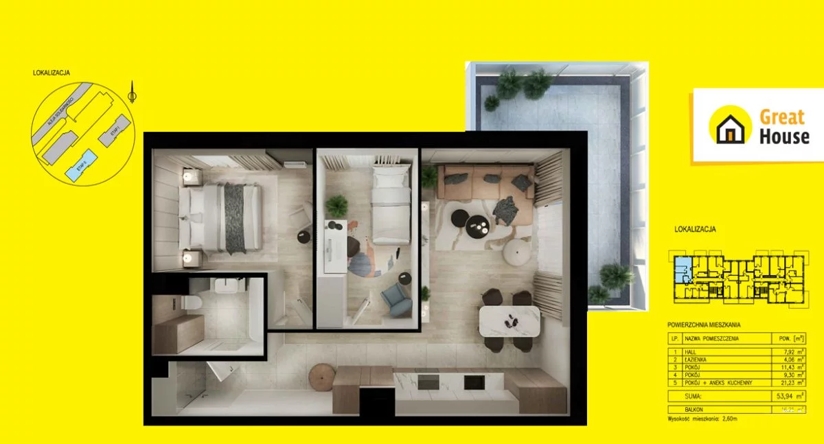 3 pokoje, mieszkanie 56,30 m², piętro 7, oferta nr , GH356229, Kielce, Solidarności