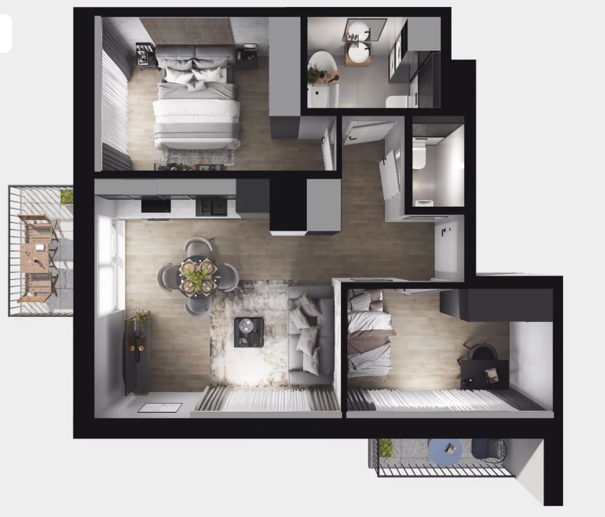 3 pokoje, mieszkanie 57,23 m², piętro 1, oferta nr , GH489211, Julianów, Urbanistów