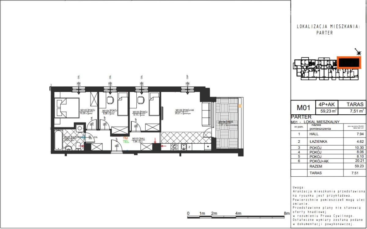 Mieszkanie na sprzedaż, 59,00 m², 4 pokoje, parter, oferta nr GH471720