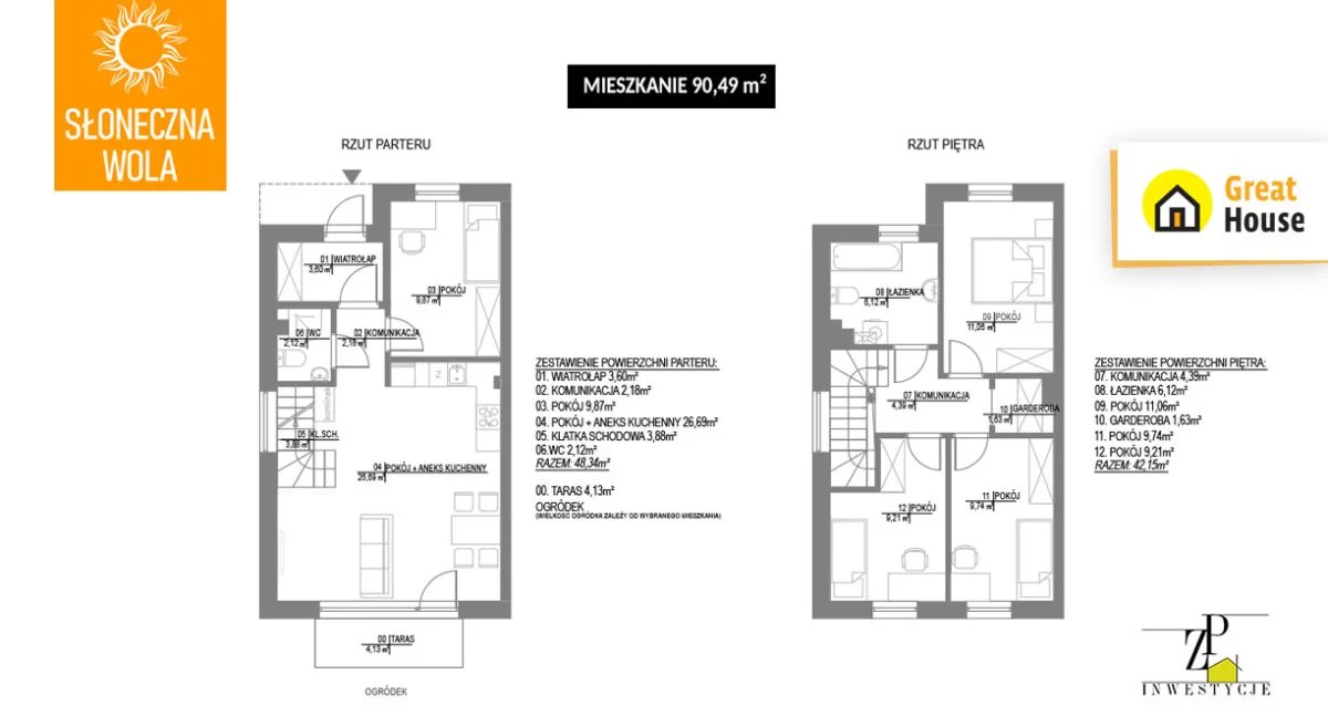 5 pokoi, mieszkanie 90,49 m², parter, oferta nr , GH226061, Wola Kopcowa, Polna