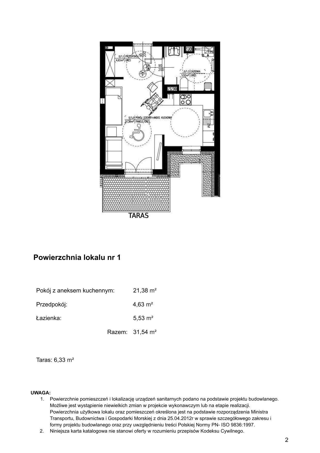 Apartament 31,54 m², parter, oferta nr 1, Klimaty Bałtyku, Dziwnów, ul. Daglezji 93-94