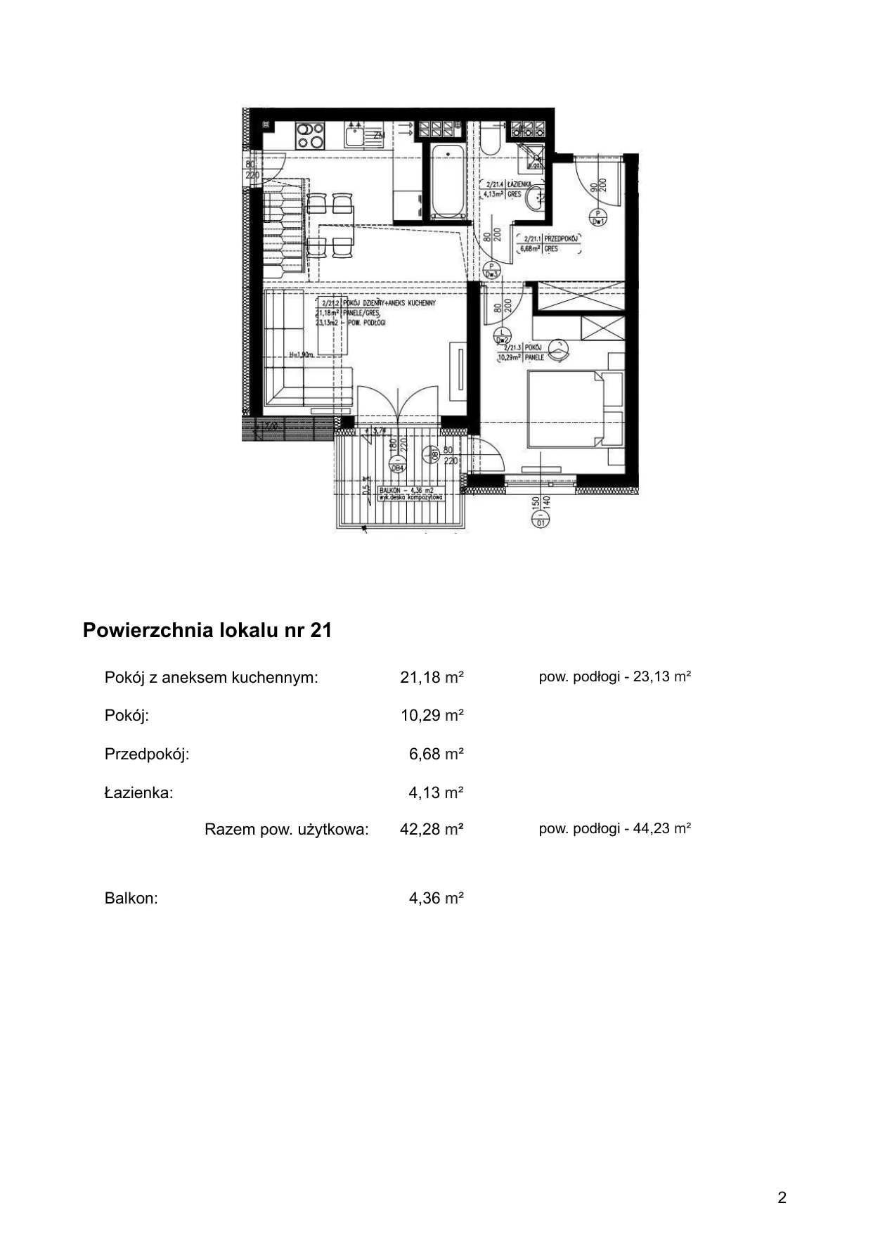 Apartament 54,88 m², piętro 2, oferta nr 21, Klimaty Bałtyku, Dziwnów, ul. Daglezji 93-94