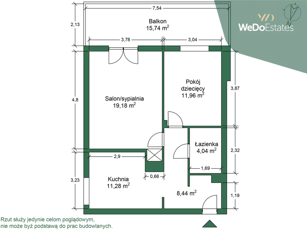 2 pokoje, mieszkanie 54,90 m², piętro 3, oferta nr , 626/12532/OMS, Warszawa, Białołęka, Białołęka