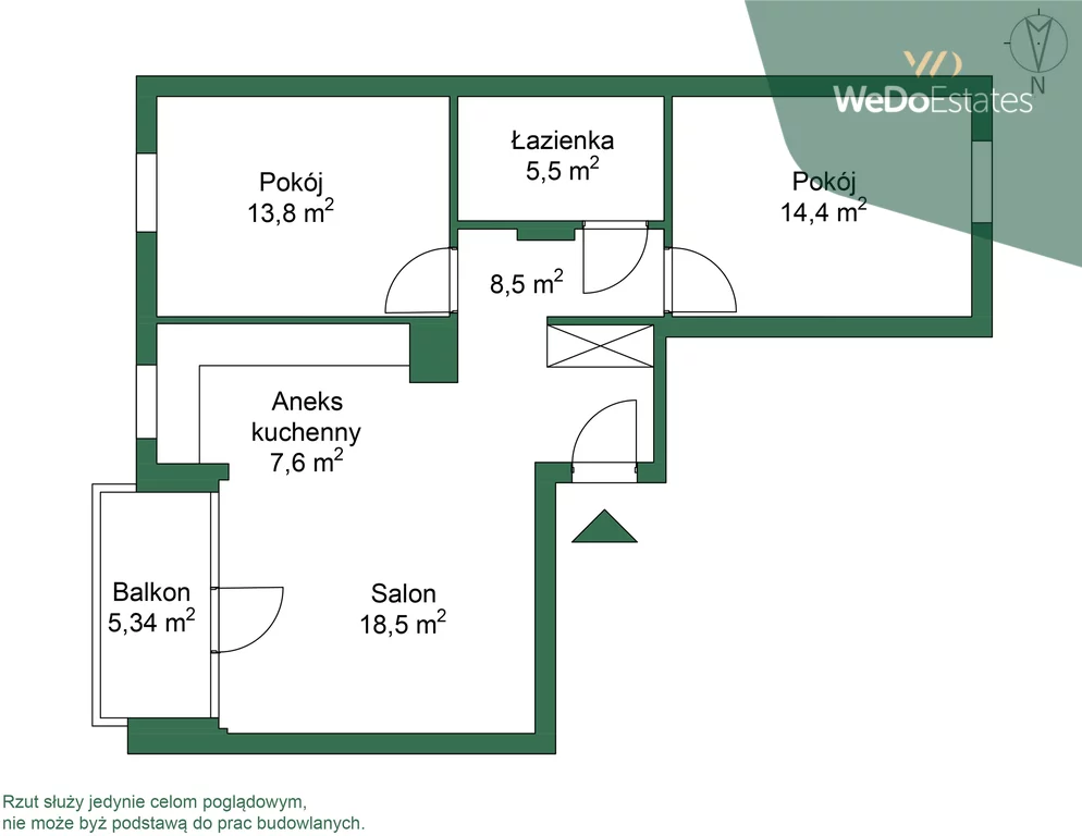 3 pokoje, mieszkanie 68,30 m², piętro 3, oferta nr , 627/12532/OMS, Warszawa, Mokotów, Mokotów, Stanisława Kierbedzia