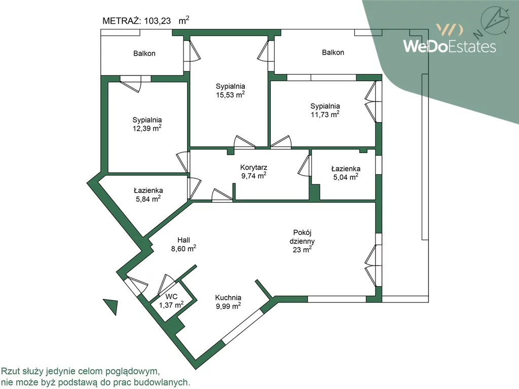 4 pokoje, apartament 103,23 m², piętro 1, oferta nr , 599/12532/OMS, Warszawa, Wilanów, Wilanów