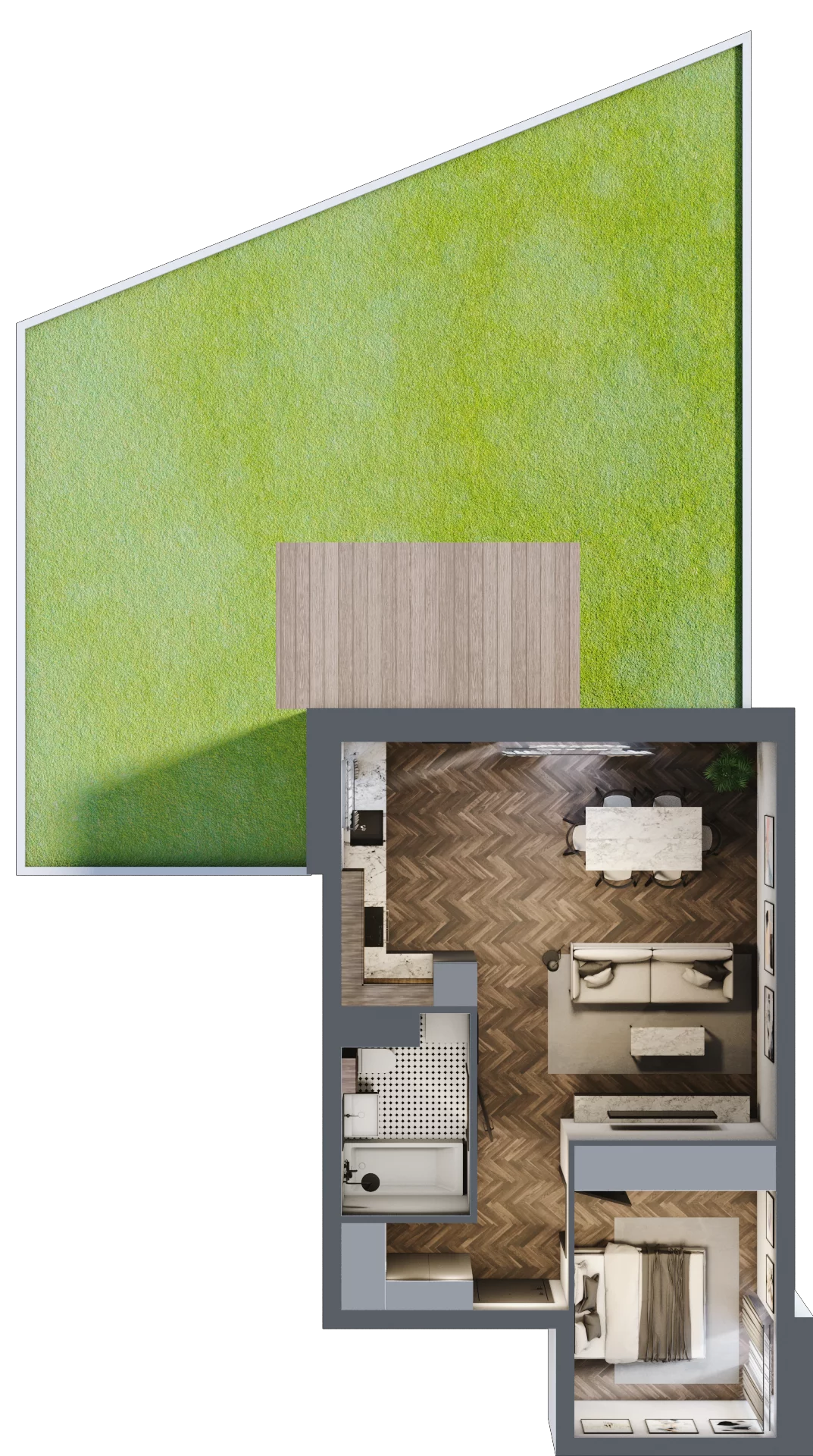 2 pokoje, mieszkanie 49,32 m², parter, oferta nr E02, Kopernika 16, Oleśnica, ul. Mikołaja Kopernika 16