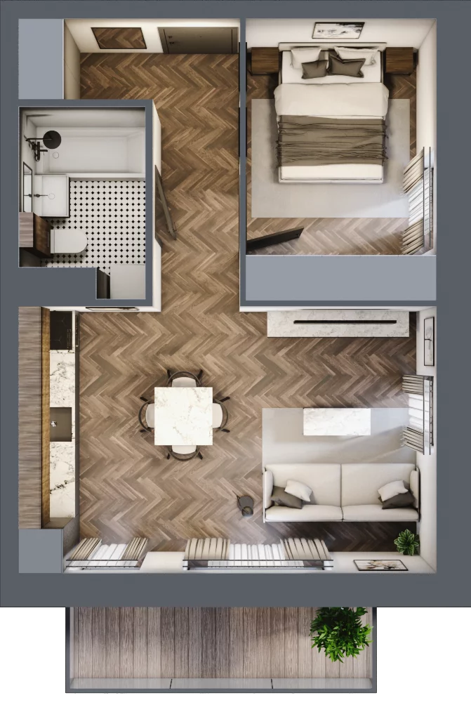 2 pokoje, mieszkanie 41,58 m², piętro 1, oferta nr D02, Kopernika 16, Oleśnica, ul. Mikołaja Kopernika 16