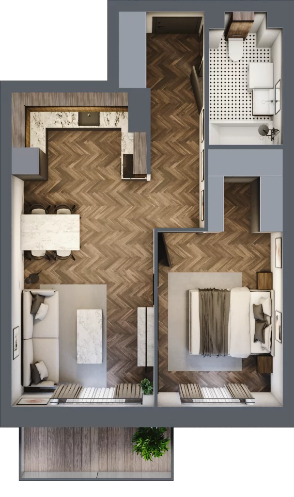 2 pokoje, mieszkanie 45,94 m², piętro 4, oferta nr F21, Kopernika 16, Oleśnica, ul. Mikołaja Kopernika 16