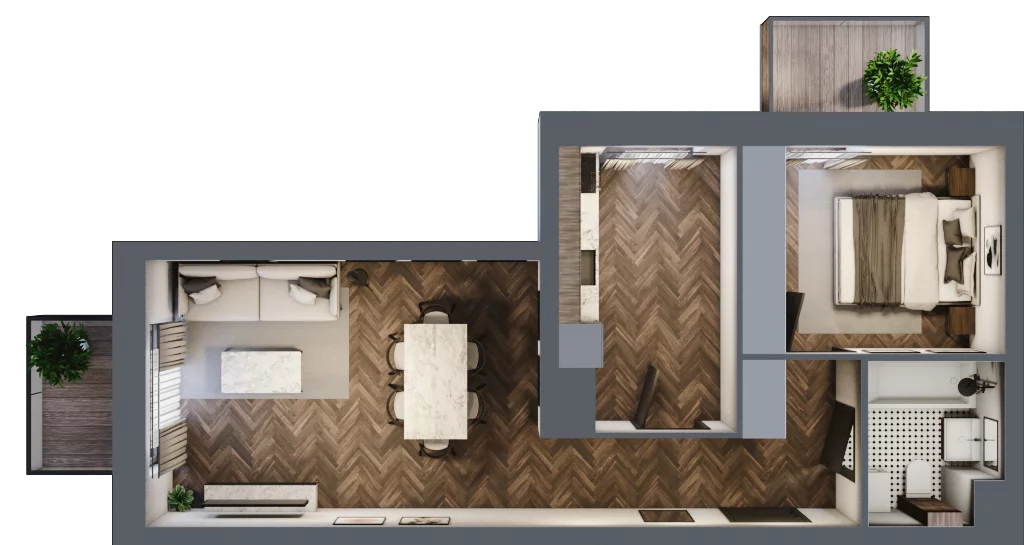 2 pokoje, mieszkanie 48,59 m², piętro 1, oferta nr D05, Kopernika 16, Oleśnica, ul. Mikołaja Kopernika 16
