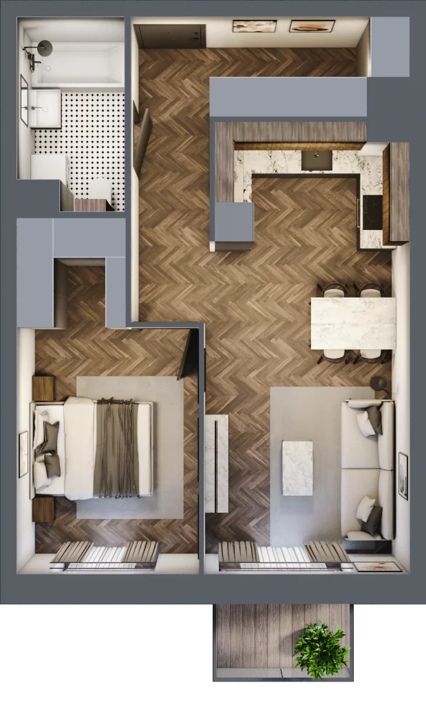 2 pokoje, mieszkanie 48,41 m², piętro 1, oferta nr E07, Kopernika 16, Oleśnica, ul. Mikołaja Kopernika 16