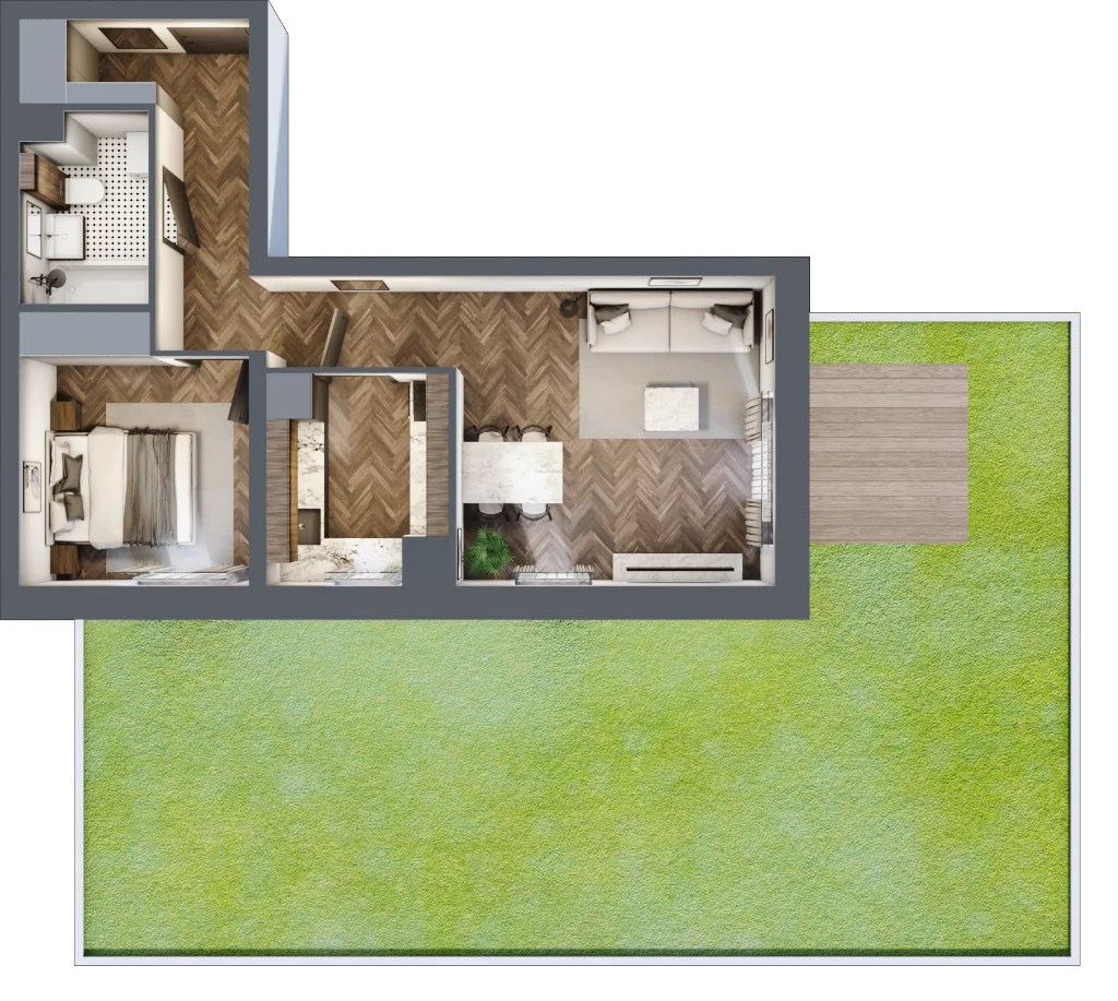 2 pokoje, mieszkanie 47,49 m², parter, oferta nr H09, Kopernika 16, Oleśnica, ul. Mikołaja Kopernika 16