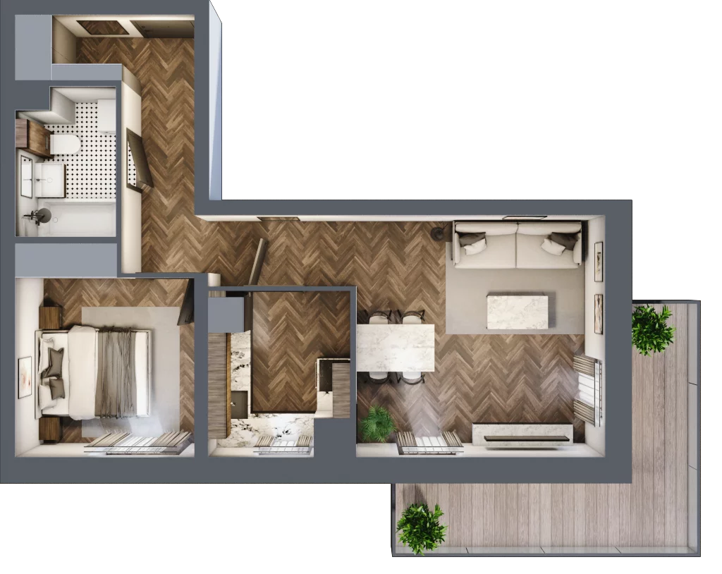 2 pokoje, mieszkanie 47,79 m², piętro 1, oferta nr H18, Kopernika 16, Oleśnica, ul. Mikołaja Kopernika 16