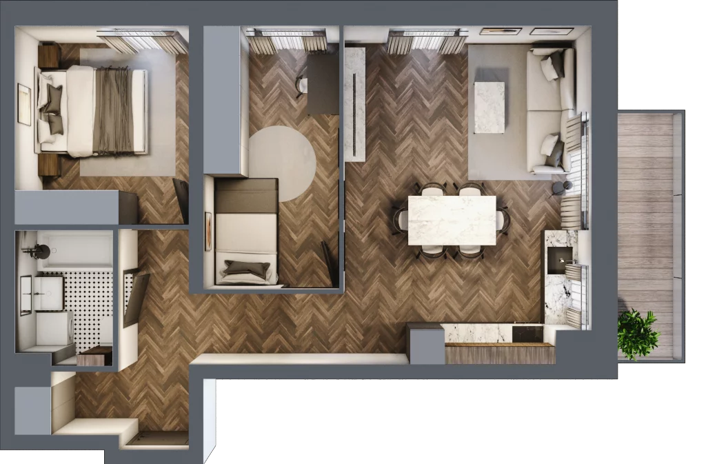3 pokoje, mieszkanie 58,81 m², piętro 1, oferta nr H16, Kopernika 16, Oleśnica, ul. Mikołaja Kopernika 16