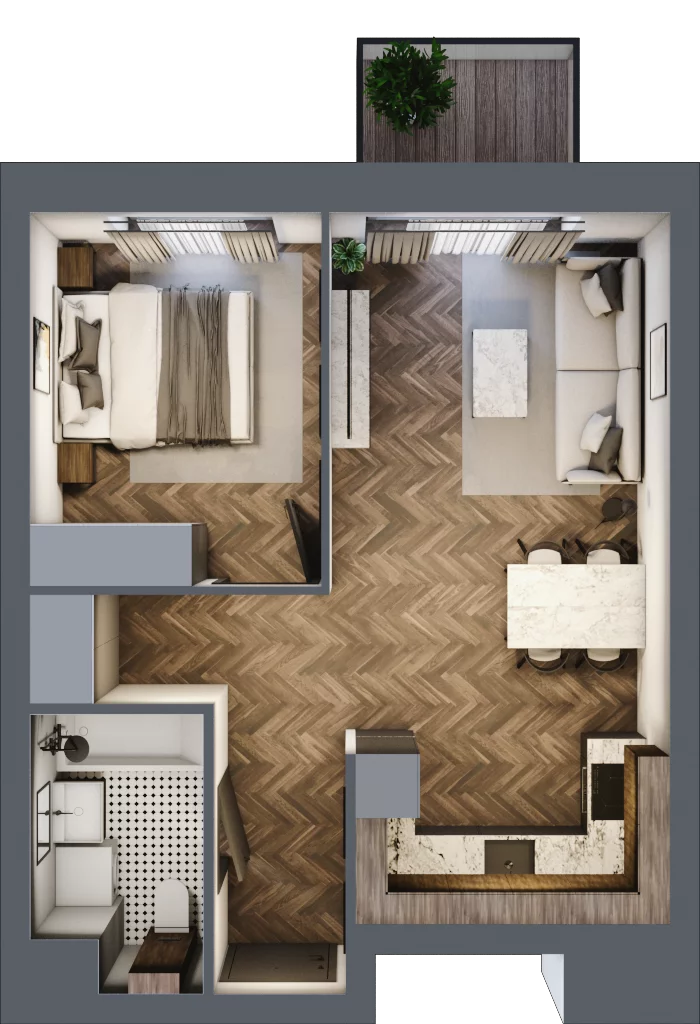2 pokoje, mieszkanie 40,23 m², piętro 1, oferta nr H15, Kopernika 16, Oleśnica, ul. Mikołaja Kopernika 16