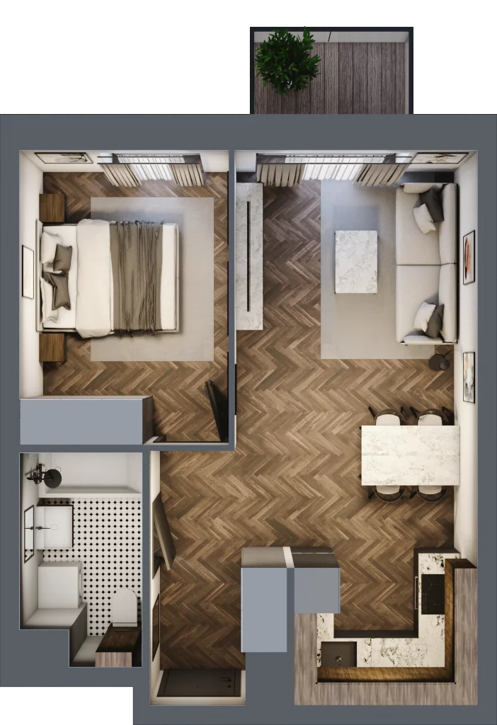 2 pokoje, mieszkanie 41,47 m², piętro 4, oferta nr G22, Kopernika 16, Oleśnica, ul. Mikołaja Kopernika 16