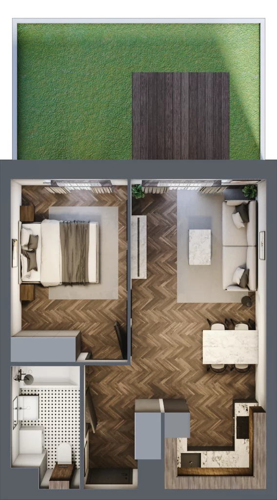 2 pokoje, mieszkanie 42,26 m², parter, oferta nr H04, Kopernika 16, Oleśnica, ul. Mikołaja Kopernika 16