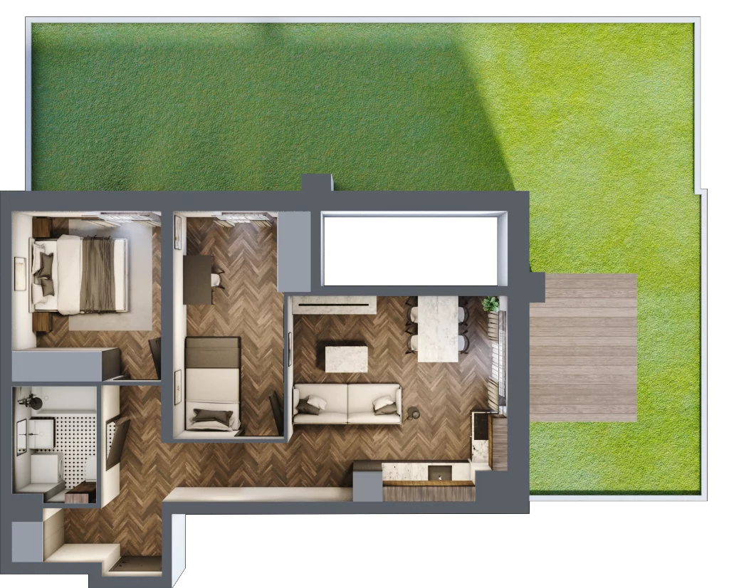 3 pokoje, mieszkanie 52,59 m², parter, oferta nr H07, Kopernika 16, Oleśnica, ul. Mikołaja Kopernika 16