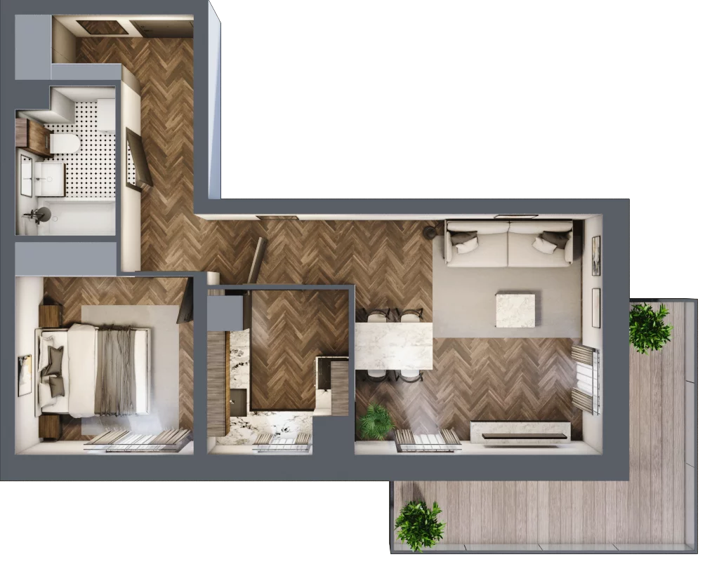 2 pokoje, mieszkanie 47,79 m², piętro 3, oferta nr H36, Kopernika 16, Oleśnica, ul. Mikołaja Kopernika 16