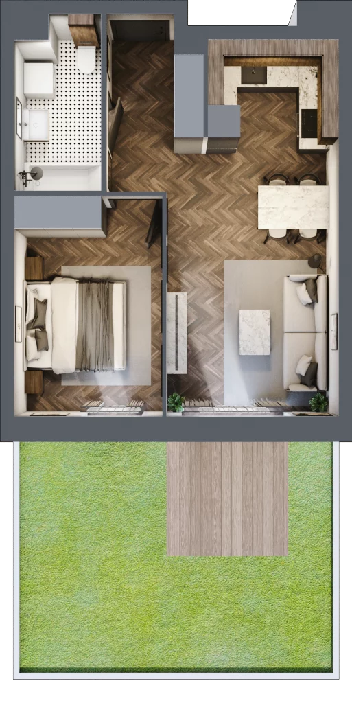 2 pokoje, mieszkanie 41,93 m², parter, oferta nr H02, Kopernika 16, Oleśnica, ul. Mikołaja Kopernika 16