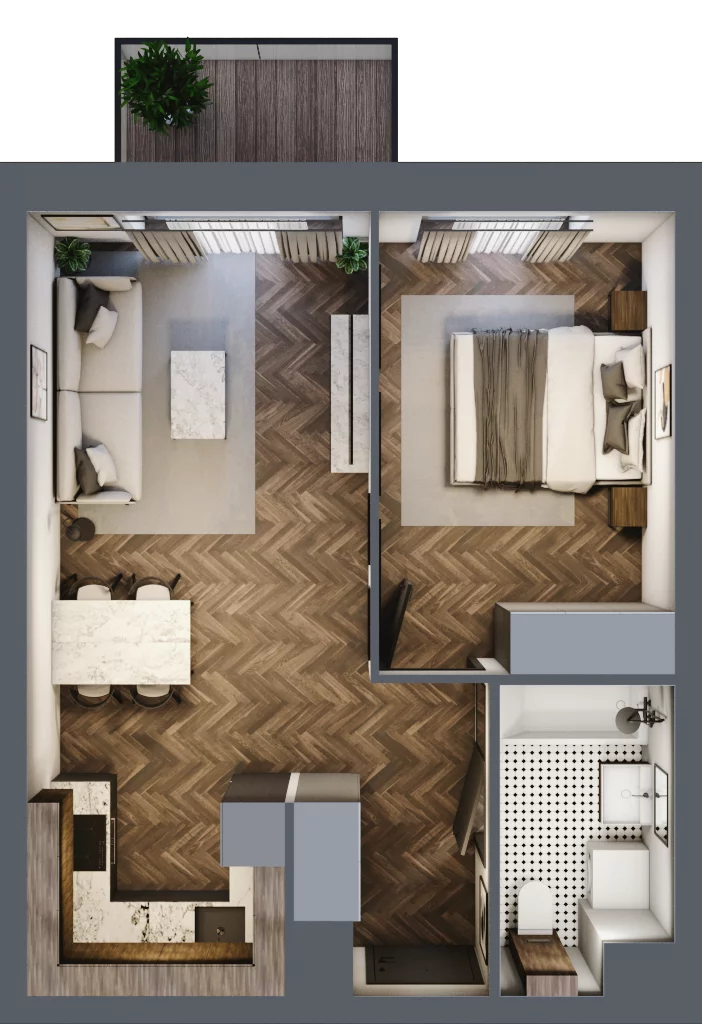 2 pokoje, mieszkanie 42,26 m², piętro 1, oferta nr H14, Kopernika 16, Oleśnica, ul. Mikołaja Kopernika 16