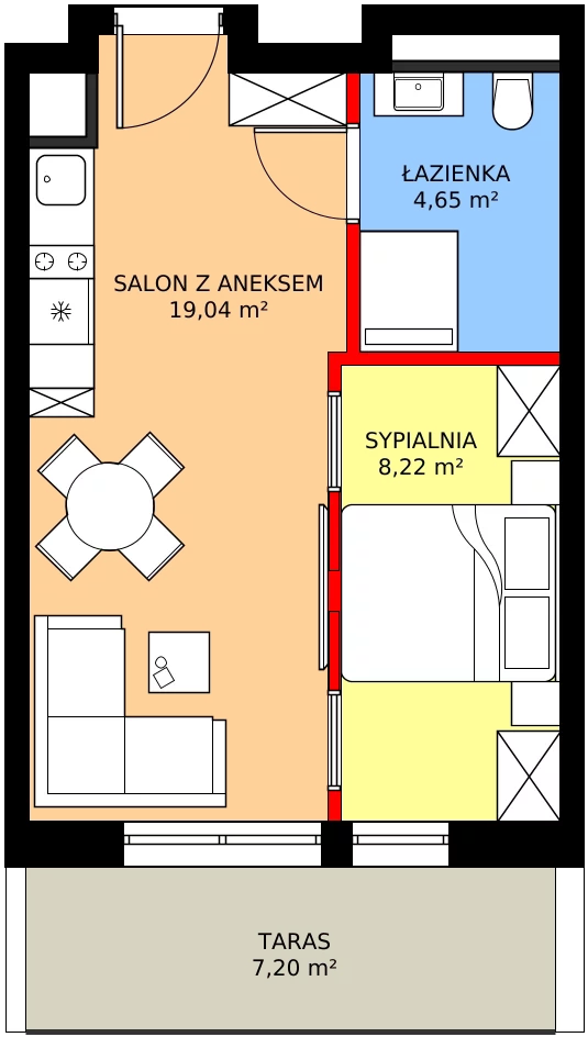 Zalety apartamentu 32.28 m², A/009