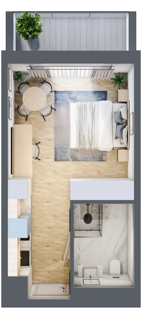 1 pokój, apartament 25,94 m², parter, oferta nr A/003, Linea Mare Mrzeżyno, Mrzeżyno, ul. Nadmorska 14